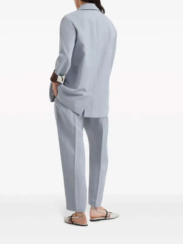 BRUNELLO CUCINELLI WOMEN'S POWDER BLUE LINEN VISCOSE SUIT TROUSERS sold by Lord & Taylor product image thumbnail 5