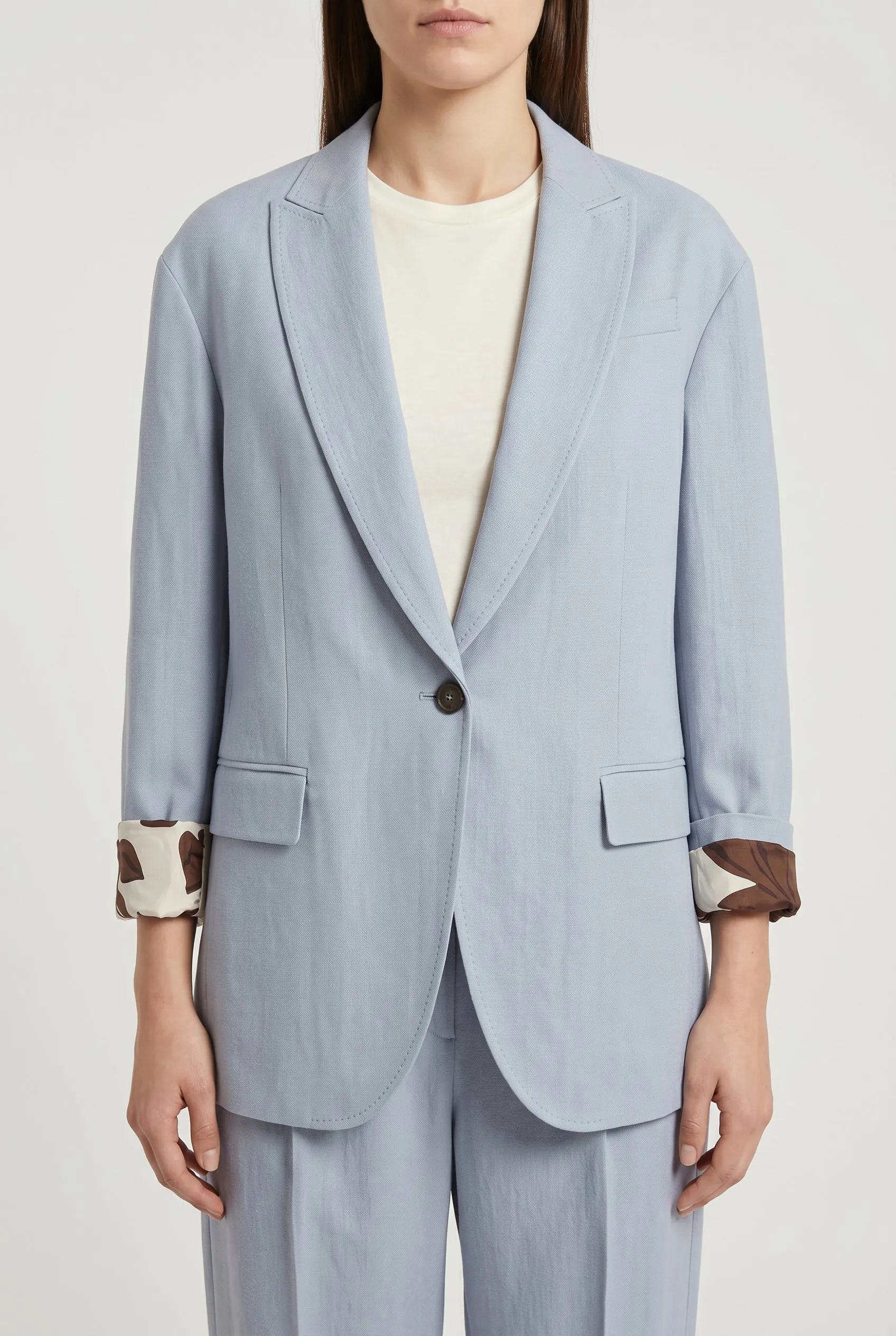 BRUNELLO CUCINELLI WOMEN'S LIGHT BLUE RELAXED SUIT sold by Lord & Taylor