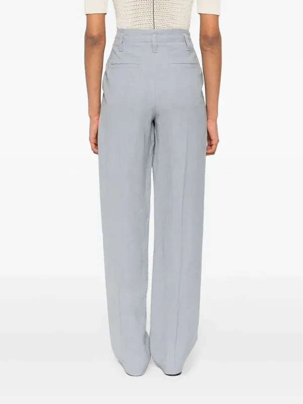 BRUNELLO CUCINELLI WOMEN'S LIGHT BLUE LINEN BLEND TROUSERS sold by Lord & Taylor product image thumbnail 3
