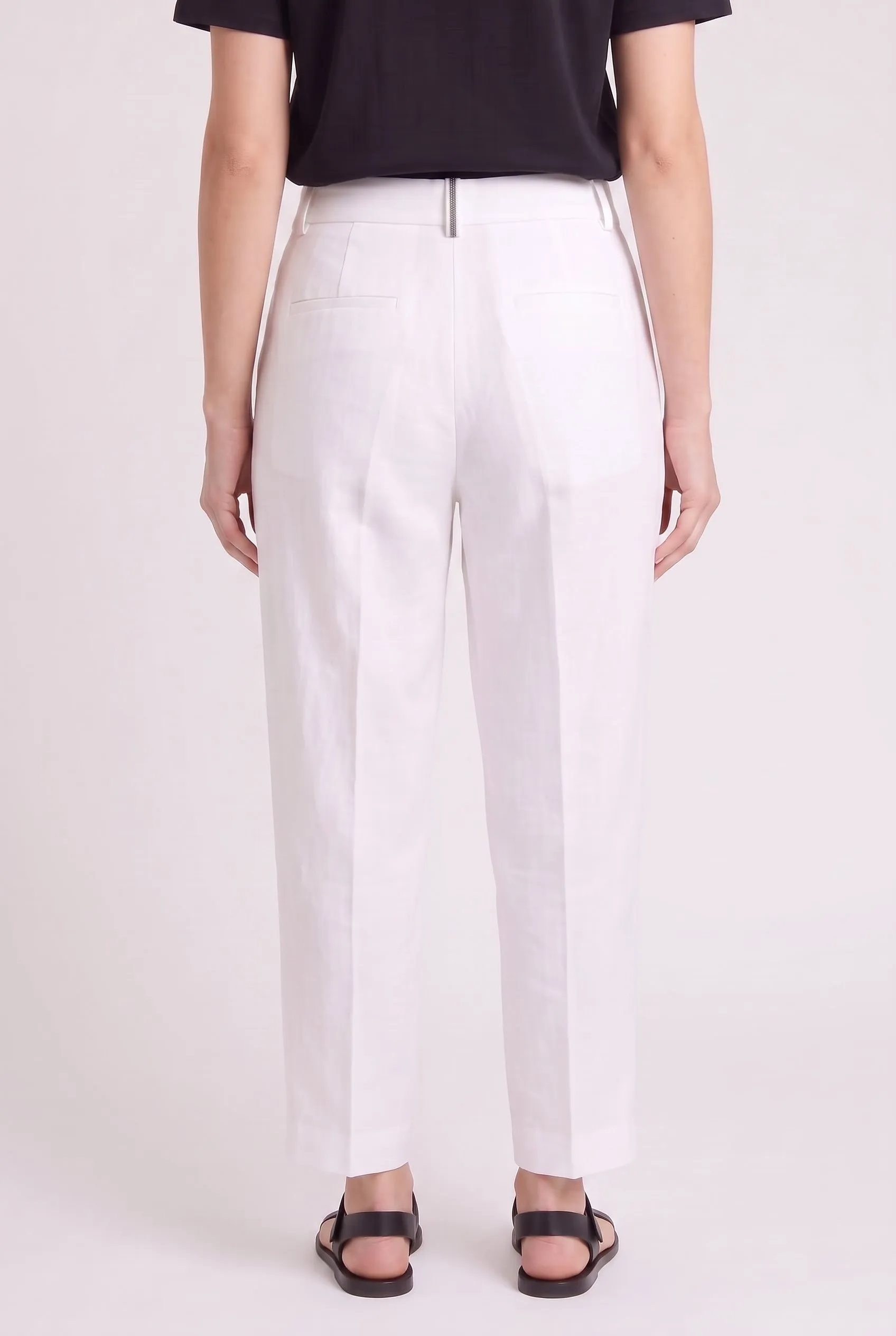 BRUNELLO CUCINELLI WOMEN'S WHITE LINEN BLEND TROUSERS NWT sold by Lord & Taylor product image thumbnail 5