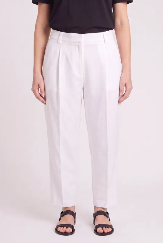 BRUNELLO CUCINELLI WOMEN'S WHITE LINEN BLEND TROUSERS NWT made by Brunello Cucinelli