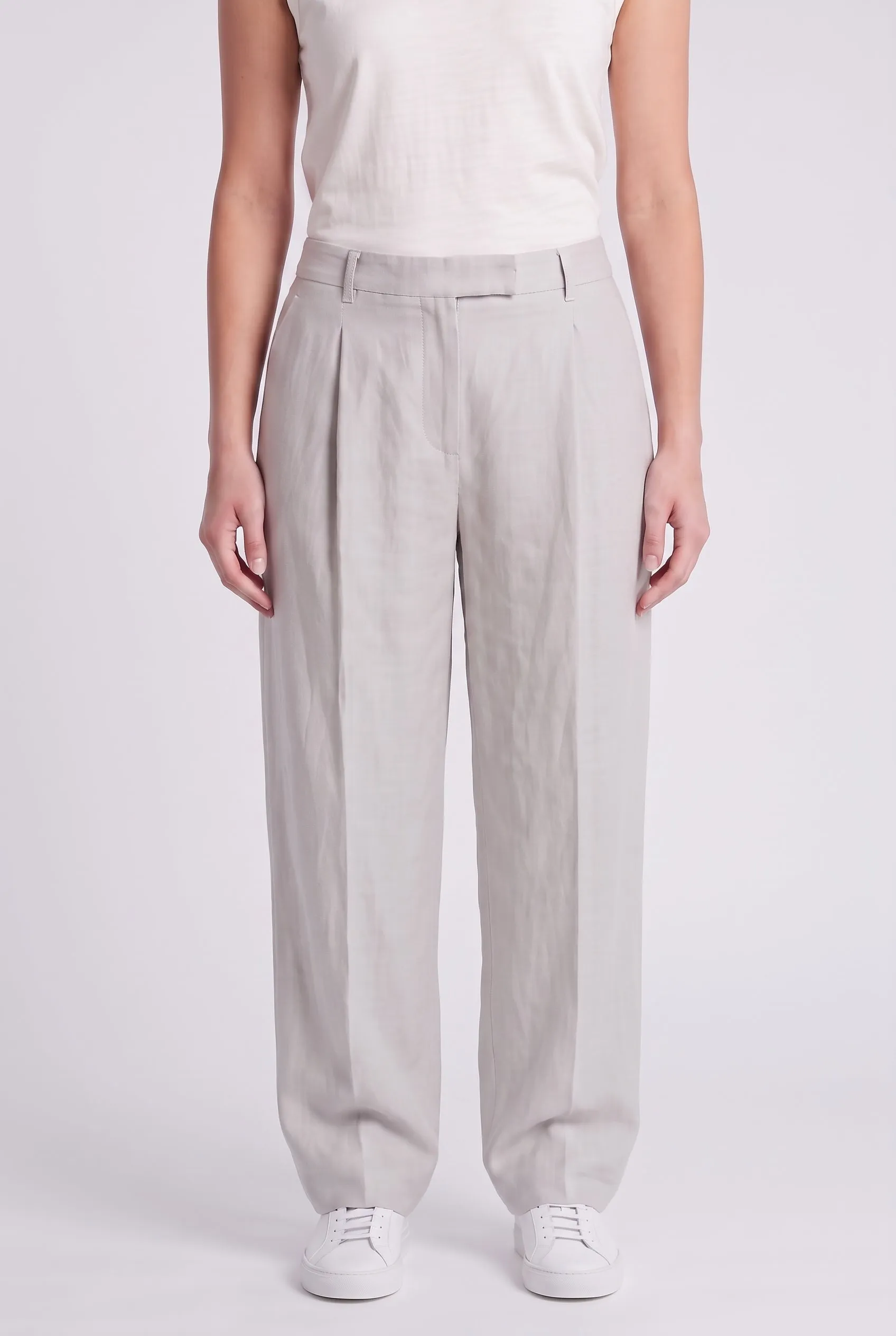 BRUNELLO CUCINELLI WOMEN'S LIGHT GREY LINEN TROUSERS MSRP NWT sold by Lord & Taylor product image thumbnail 5