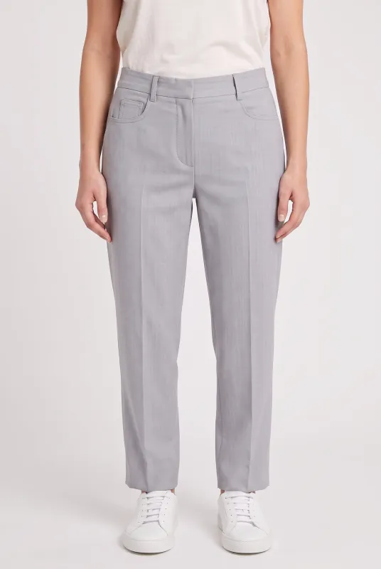 BRUNELLO CUCINELLI WOMEN'S LIGHT GREY LINEN BLEND TROUSERS NWT made by Brunello Cucinelli