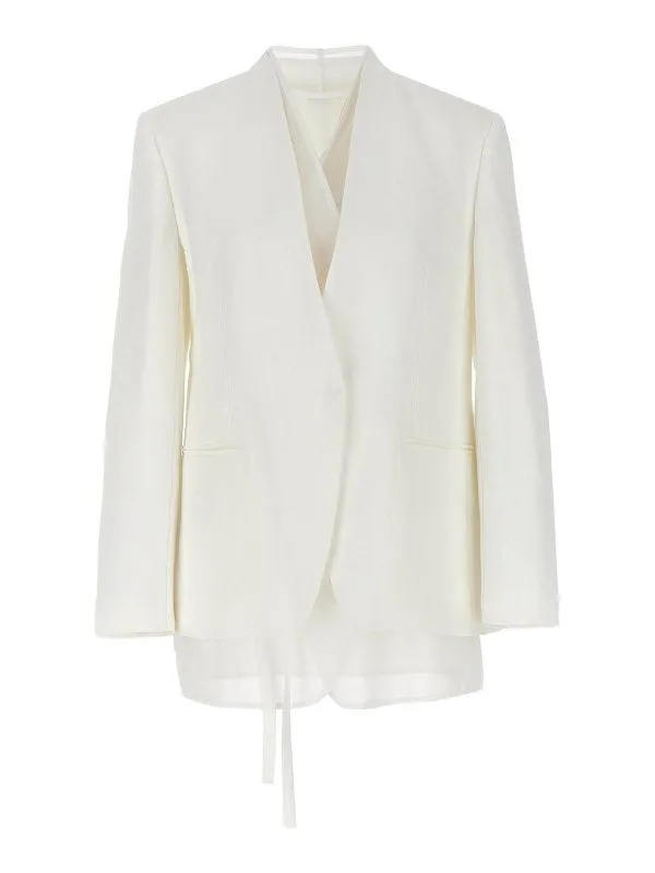 BRUNELLO CUCINELLI WOMEN'S OFF WHITE TAILORED BLAZER made by Brunello Cucinelli