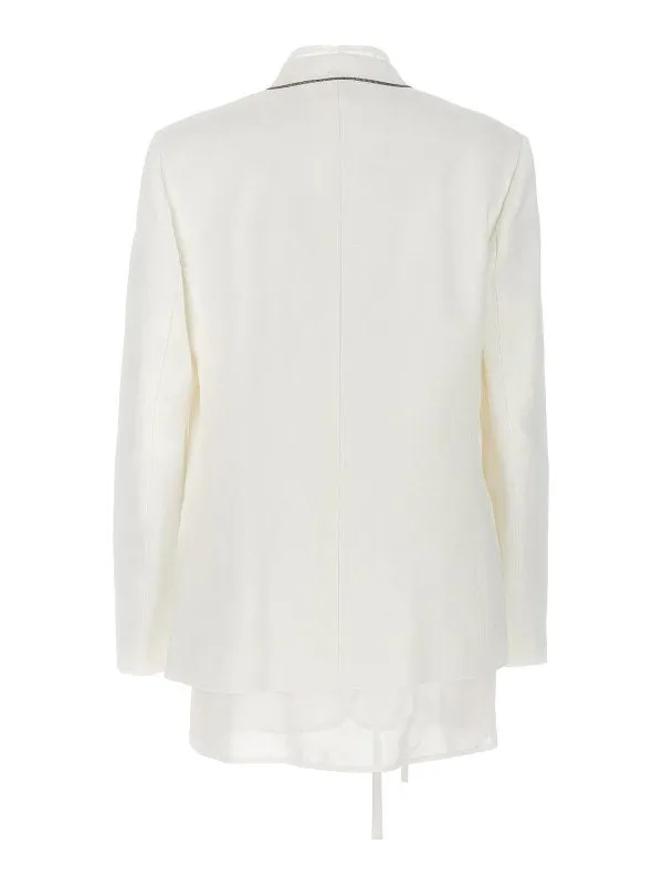 BRUNELLO CUCINELLI WOMEN'S OFF WHITE TAILORED BLAZER sold by Lord & Taylor product image thumbnail 2