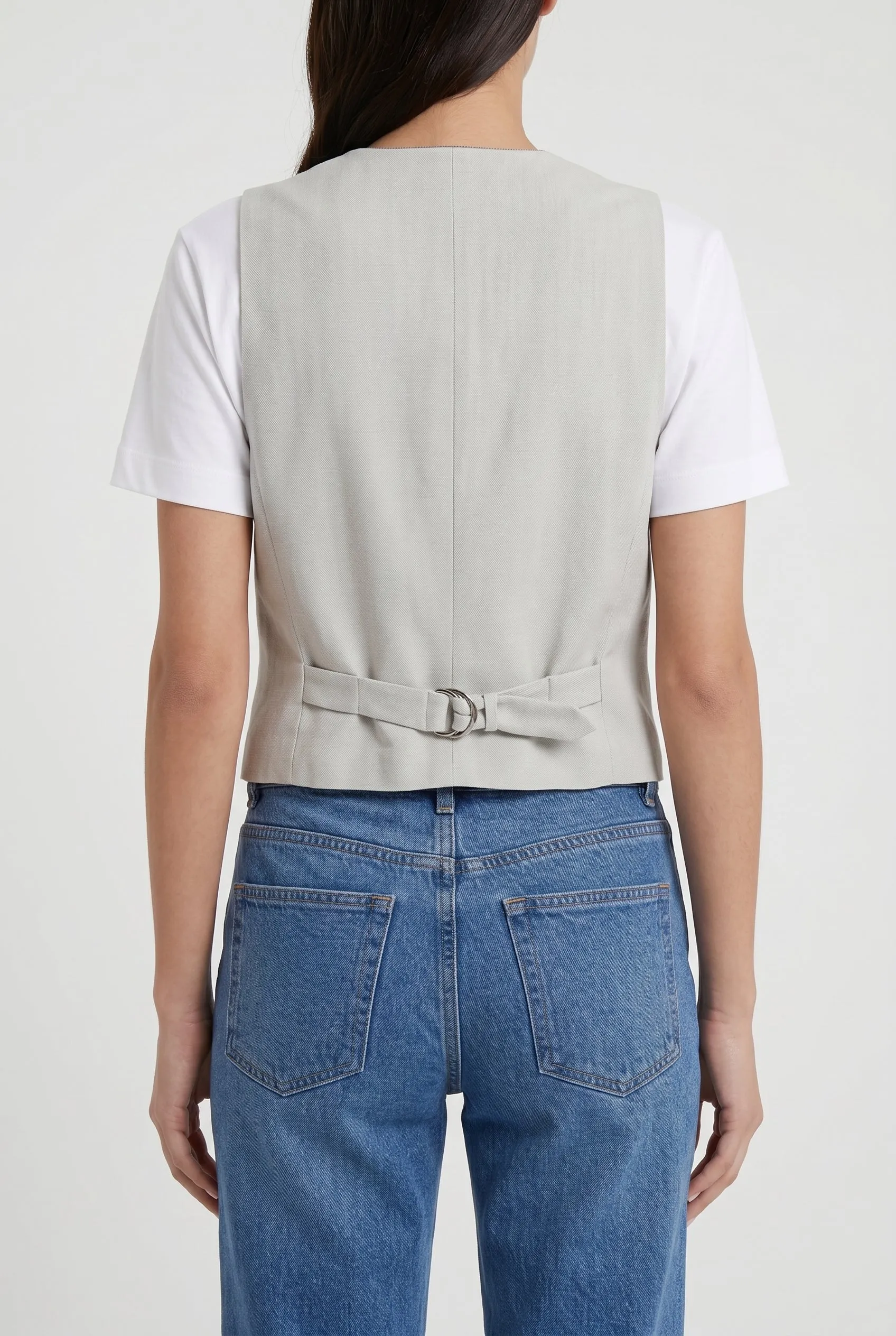 BRUNELLO CUCINELLI WOMEN'S LIGHT GREY LINEN BLEND VEST sold by Lord & Taylor product image thumbnail 4