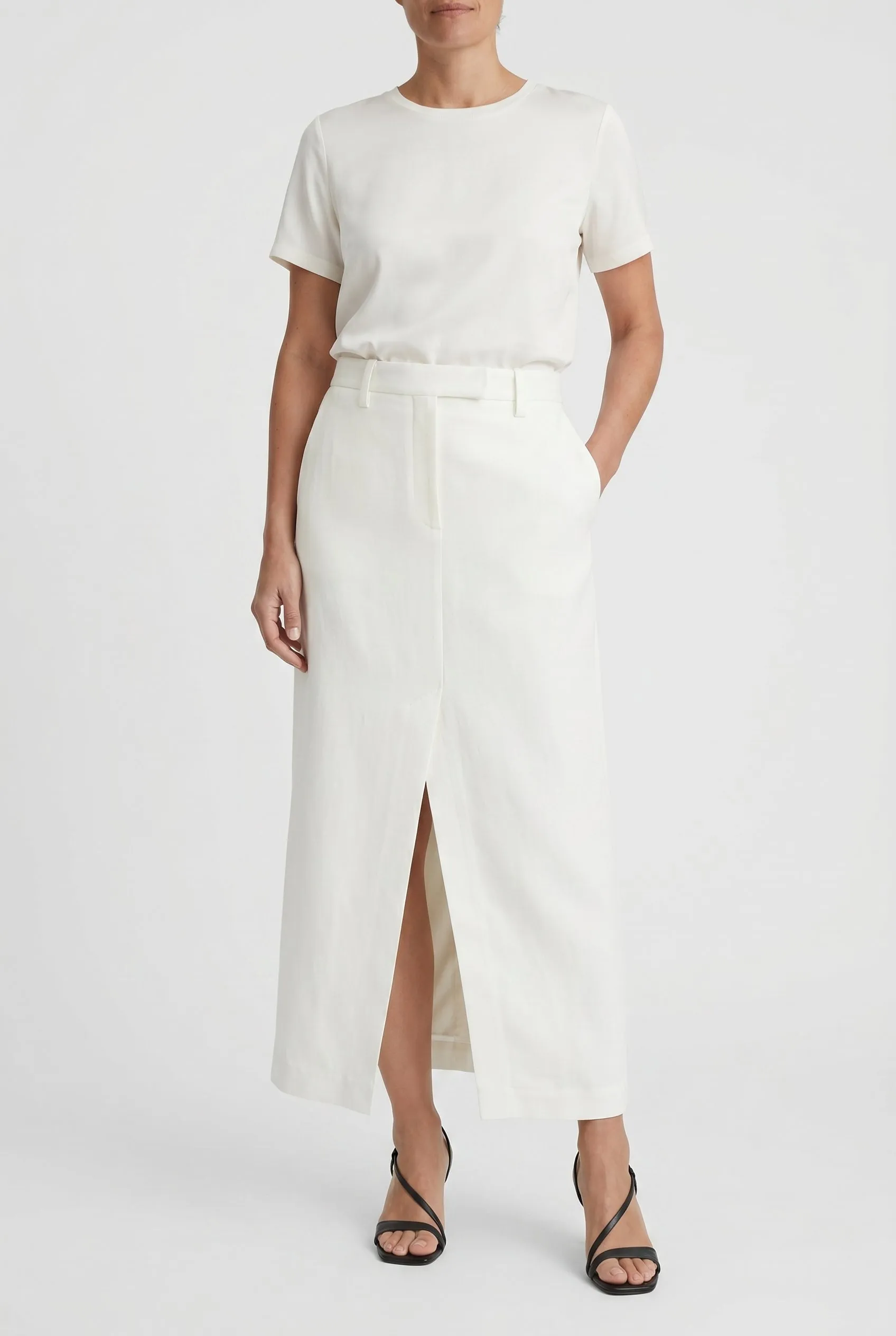 BRUNELLO CUCINELLI WOMEN'S OFF WHITE LINEN BLEND SKIRT sold by Lord & Taylor