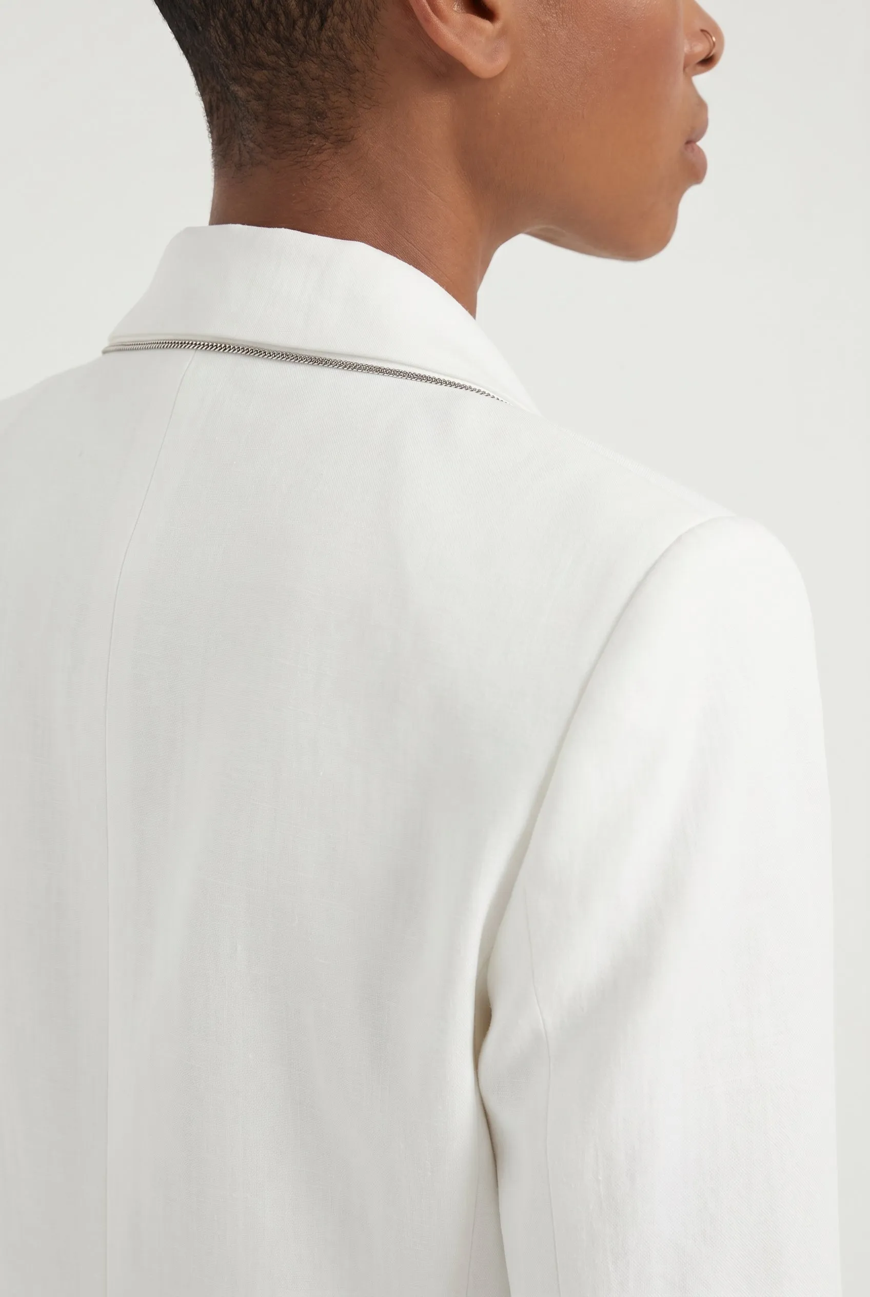 BRUNELLO CUCINELLI WOMEN'S WHITE TAILORED LINEN BLAZER sold by Lord & Taylor product image thumbnail 2