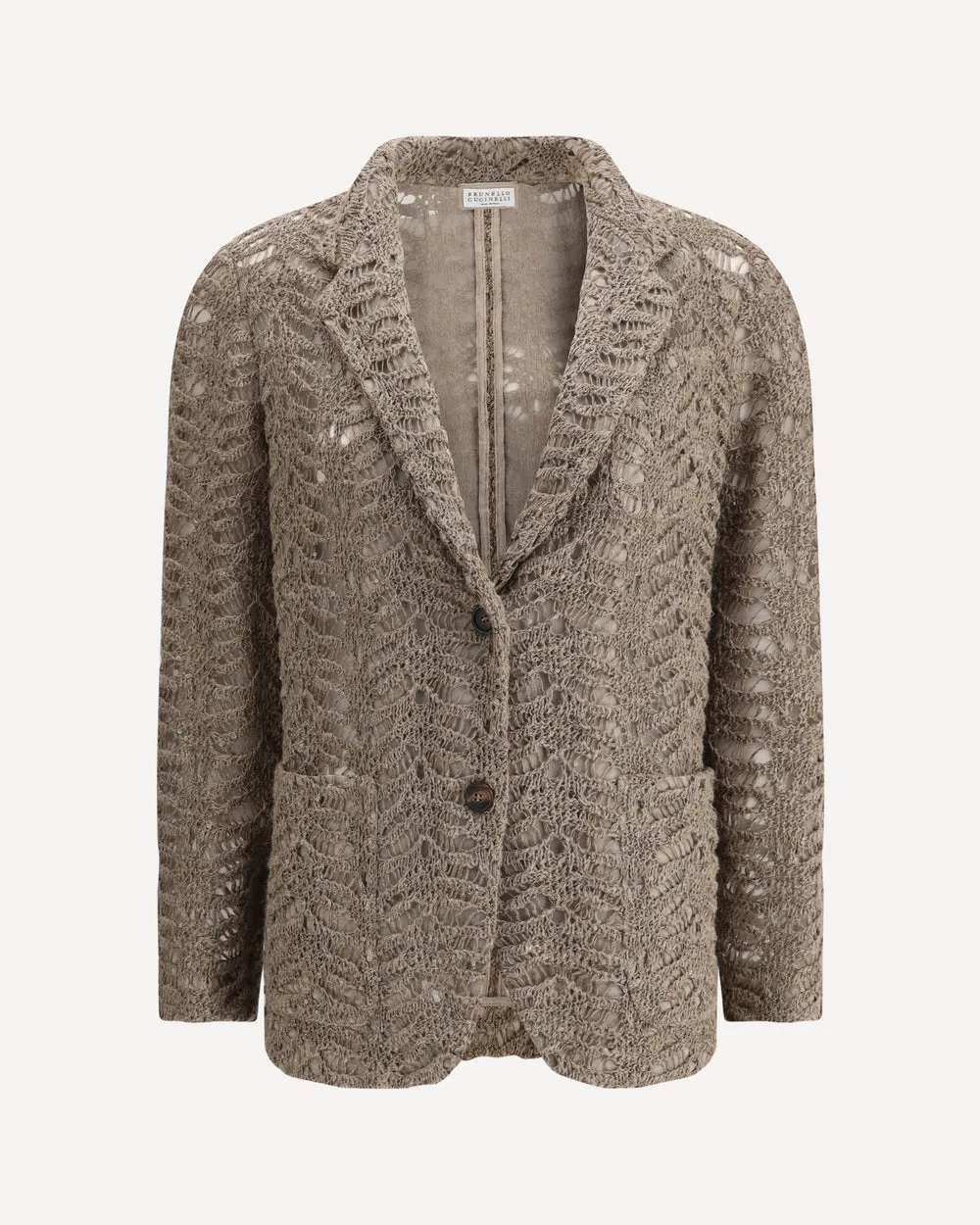BRUNELLO CUCINELLI WOMEN'S LIGHT BROWN LINEN BLAZER sold by Lord & Taylor
