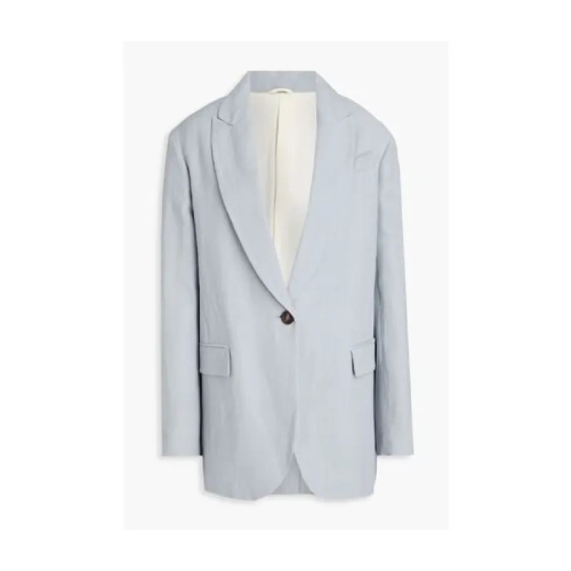 BRUNELLO CUCINELLI WOMEN'S LIGHT BLUE RELAXED BLAZER made by Brunello Cucinelli