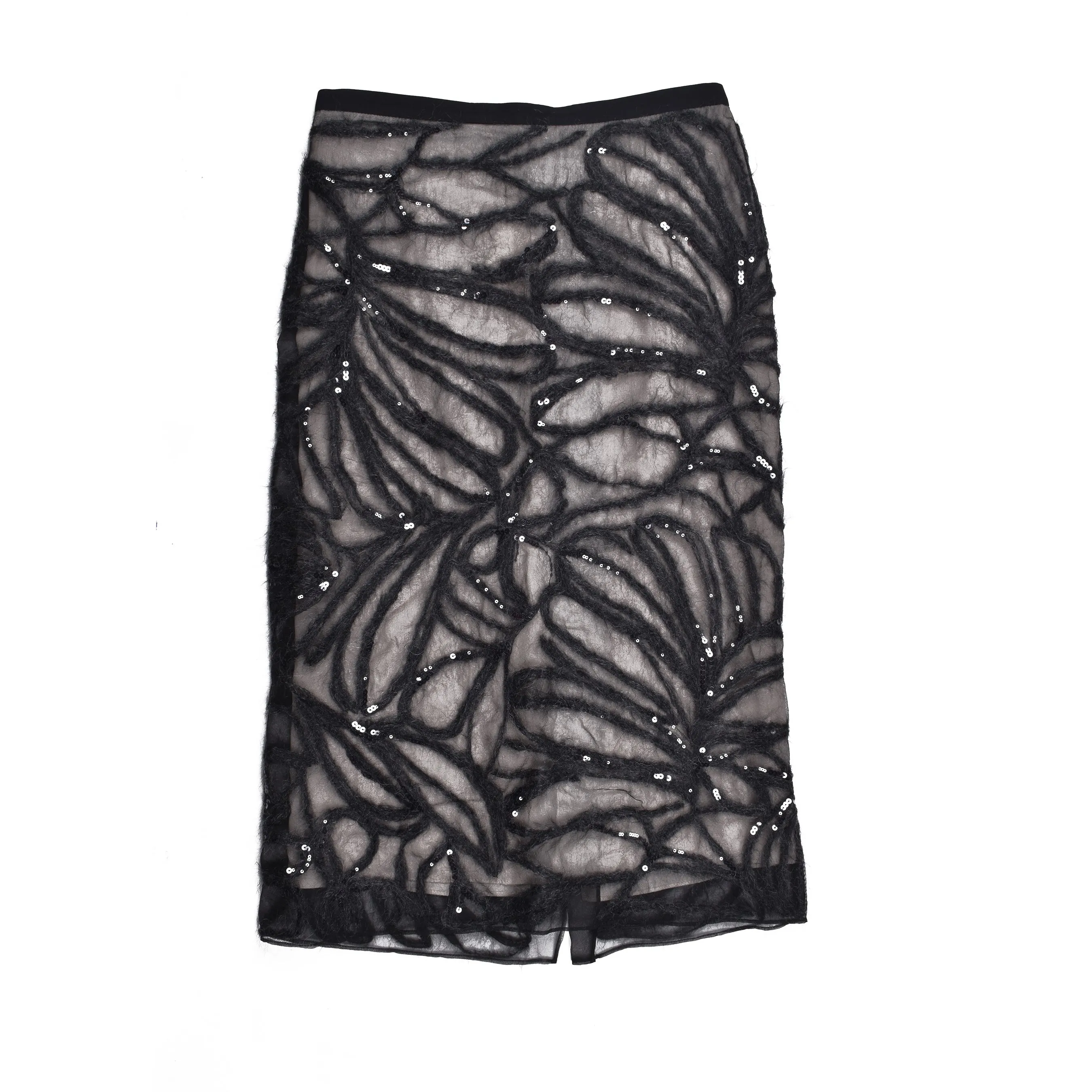 BRUNELLO CUCINELLI WOMEN'S BLACK SILK SEQUIN SKIRT sold by Lord & Taylor