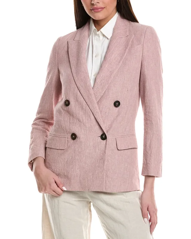 BRUNELLO CUCINELLI WOMEN'S LIGHT PINK LINEN BLAZER made by Brunello Cucinelli