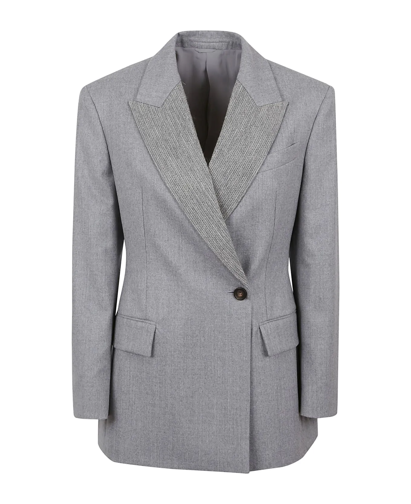 BRUNELLO CUCINELLI WOMEN'S LIGHT GREY WOOL TAILORED JACKET sold by Lord & Taylor product image thumbnail 4