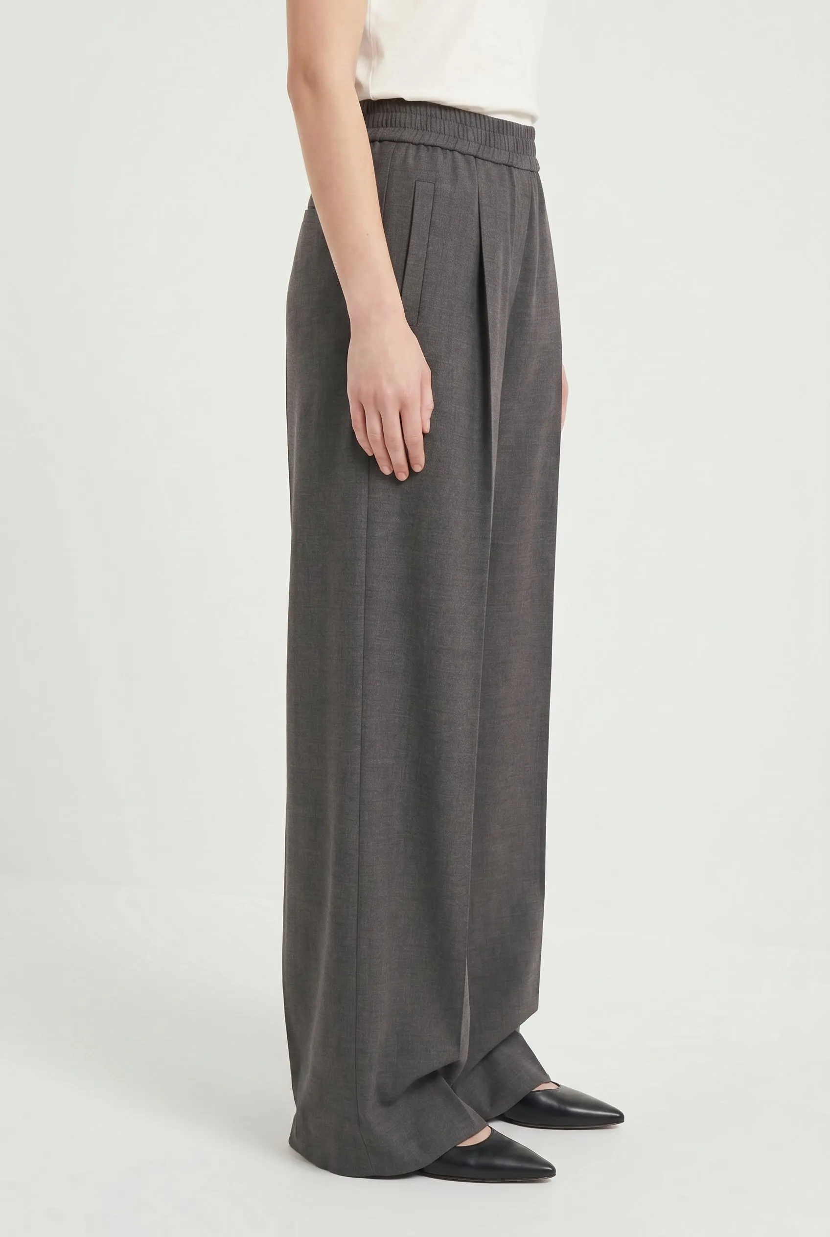 BRUNELLO CUCINELLI WOMEN'S DARK GREY WIDE LEG TROUSERS sold by Lord & Taylor product image thumbnail 3