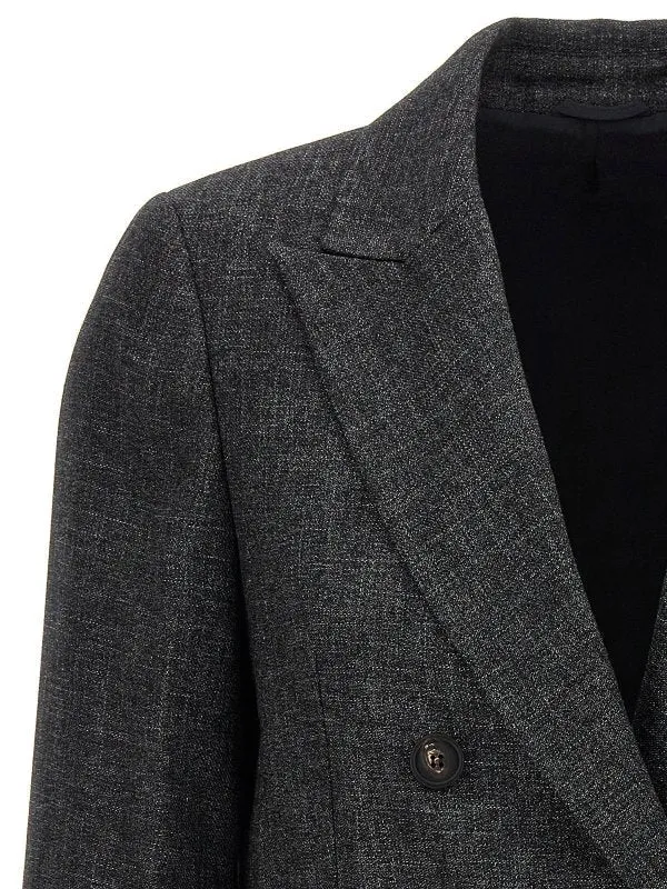 BRUNELLO CUCINELLI WOMEN'S DARK GREY DOUBLE BREASTED BLAZER sold by Lord & Taylor product image thumbnail 3