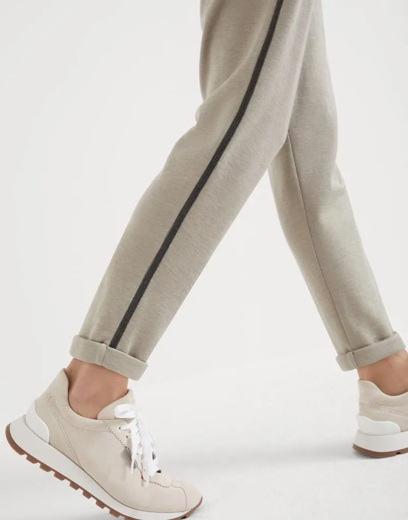 BRUNELLO CUCINELLI WOMEN'S LIGHT BEIGE COTTON BLEND TROUSERS sold by Lord & Taylor product image thumbnail 2