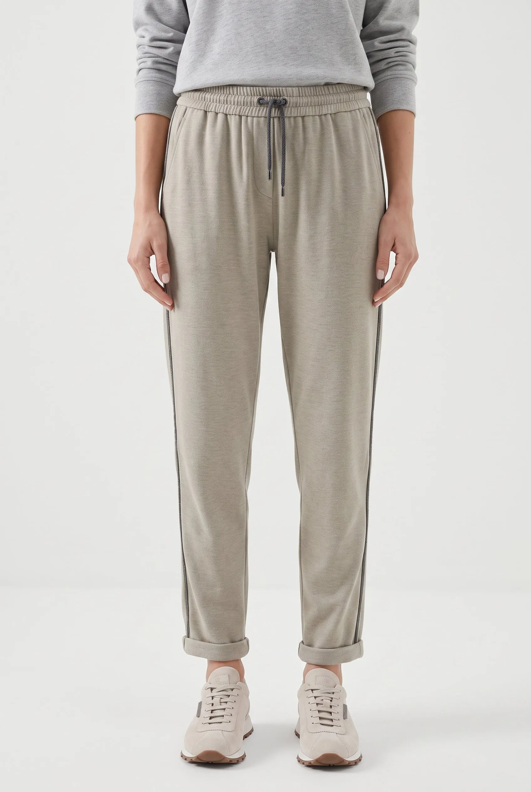 BRUNELLO CUCINELLI WOMEN'S LIGHT BEIGE COTTON BLEND TROUSERS sold by Lord & Taylor product image thumbnail 3