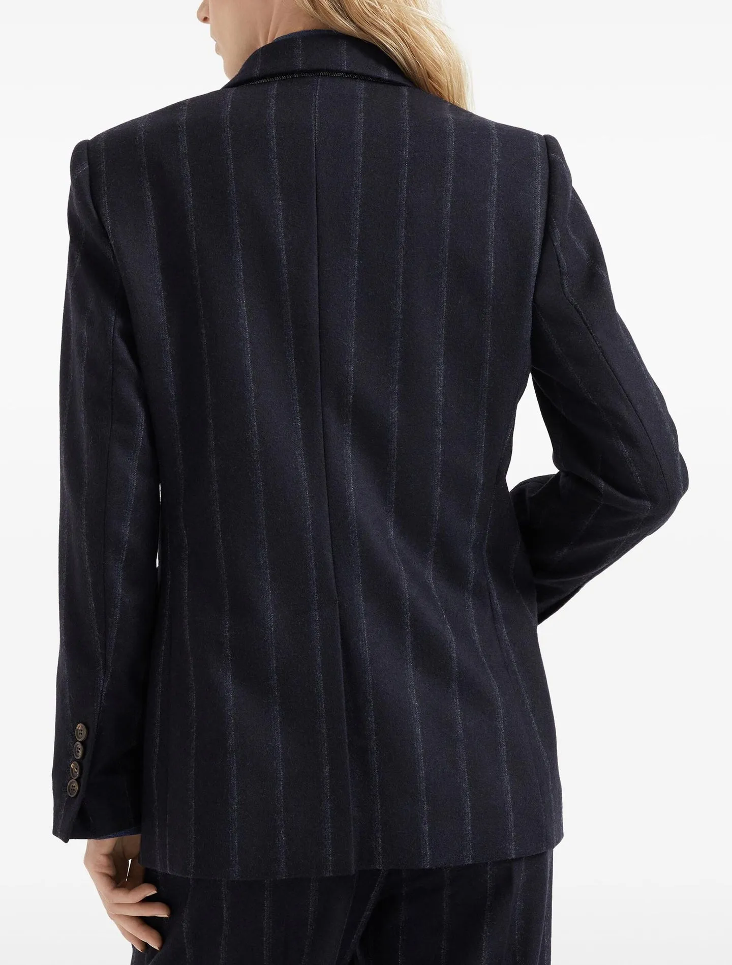 BRUNELLO CUCINELLI WOMEN'S DARK BLUE WOOL DOUBLE BREASTED JACKET sold by Lord & Taylor product image thumbnail 2