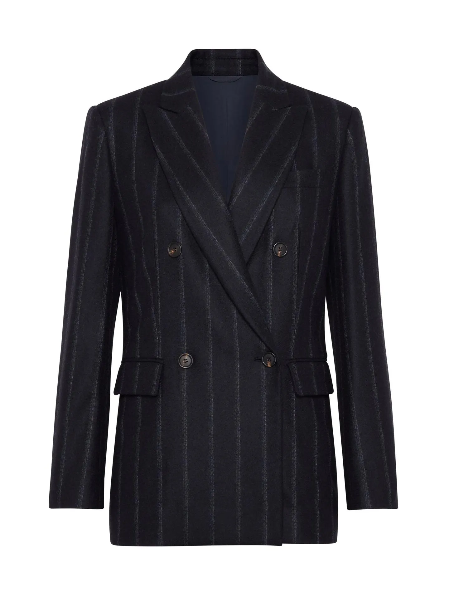 BRUNELLO CUCINELLI WOMEN'S DARK BLUE WOOL DOUBLE BREASTED JACKET sold by Lord & Taylor product image thumbnail 5