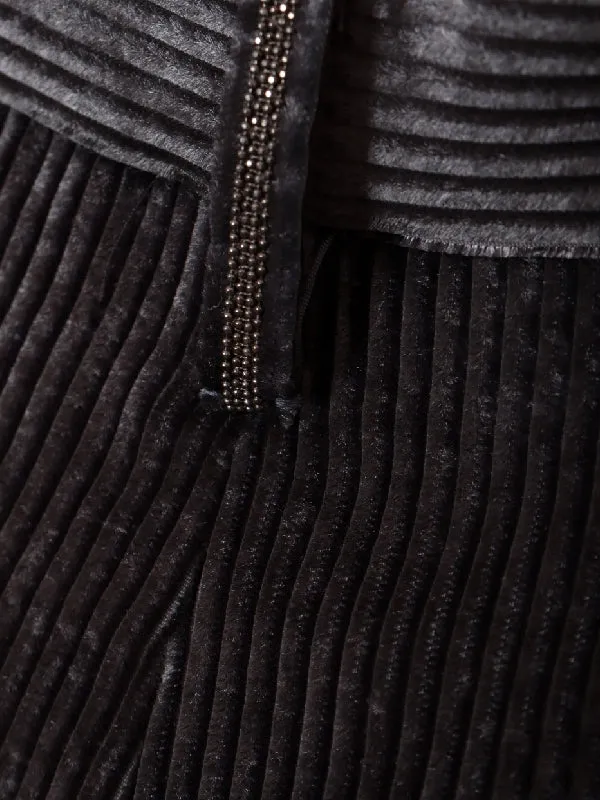 BRUNELLO CUCINELLI WOMEN'S BLACK VELVET TAILORED TROUSERS sold by Lord & Taylor