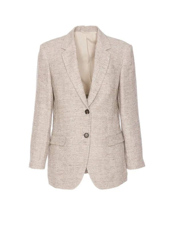 BRUNELLO CUCINELLI WOMEN'S BEIGE LINEN TAILORED BLAZER sold by Lord & Taylor product image thumbnail 4