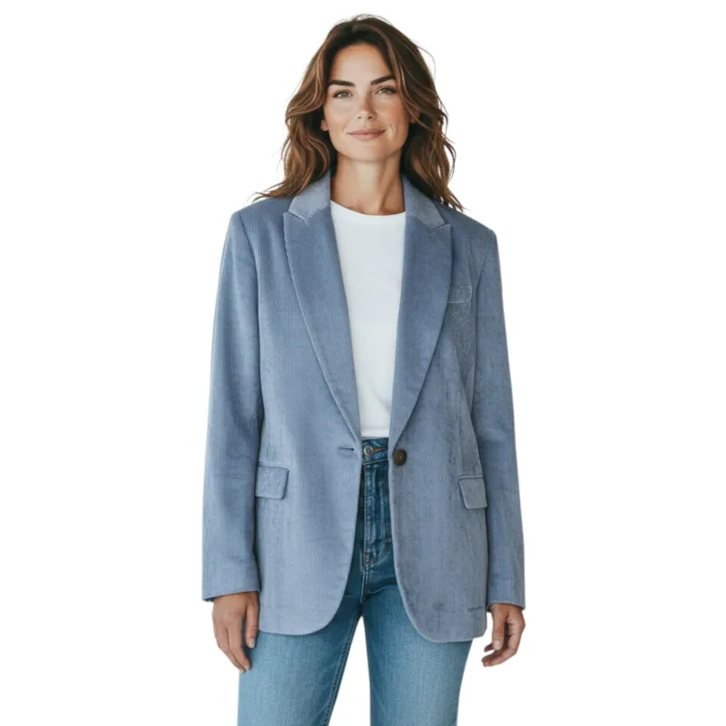 BRUNELLO CUCINELLI WOMEN'S LIGHT BLUE TAILORED BLAZER made by Brunello Cucinelli