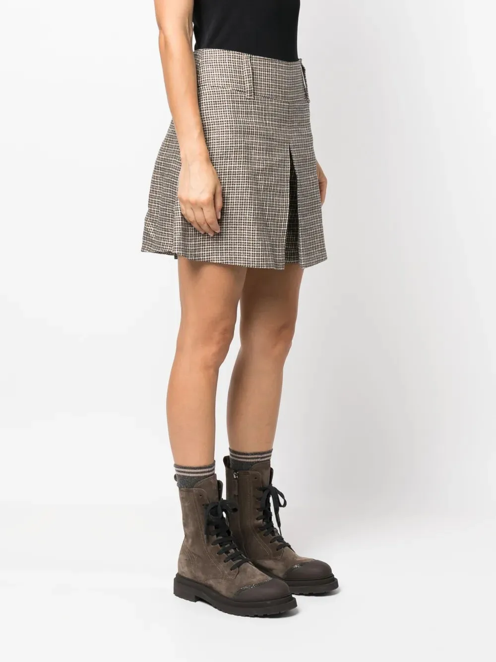 BRUNELLO CUCINELLI WOMEN'S HOUNDSTOOTH PLEATED TAILORED SHORTS sold by Lord & Taylor product image thumbnail 3