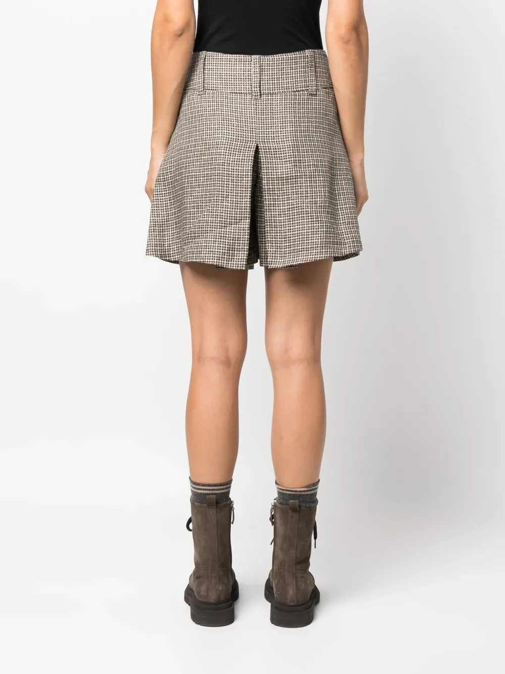 BRUNELLO CUCINELLI WOMEN'S HOUNDSTOOTH PLEATED TAILORED SHORTS sold by Lord & Taylor product image thumbnail 4