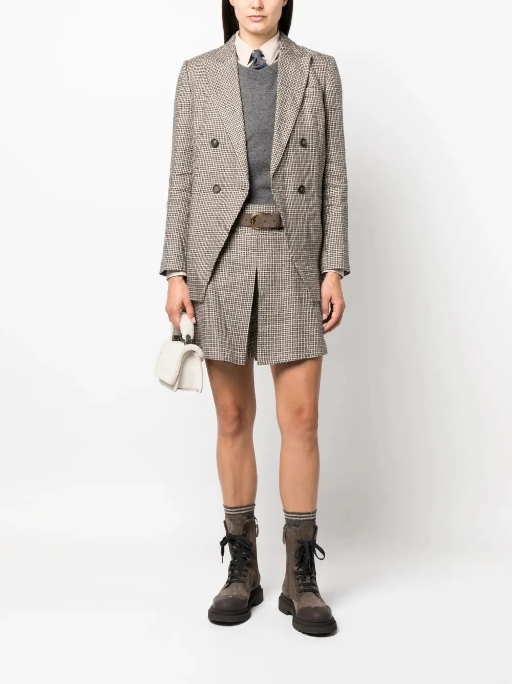 BRUNELLO CUCINELLI WOMEN'S HOUNDSTOOTH PLEATED TAILORED SHORTS sold by Lord & Taylor product image thumbnail 2