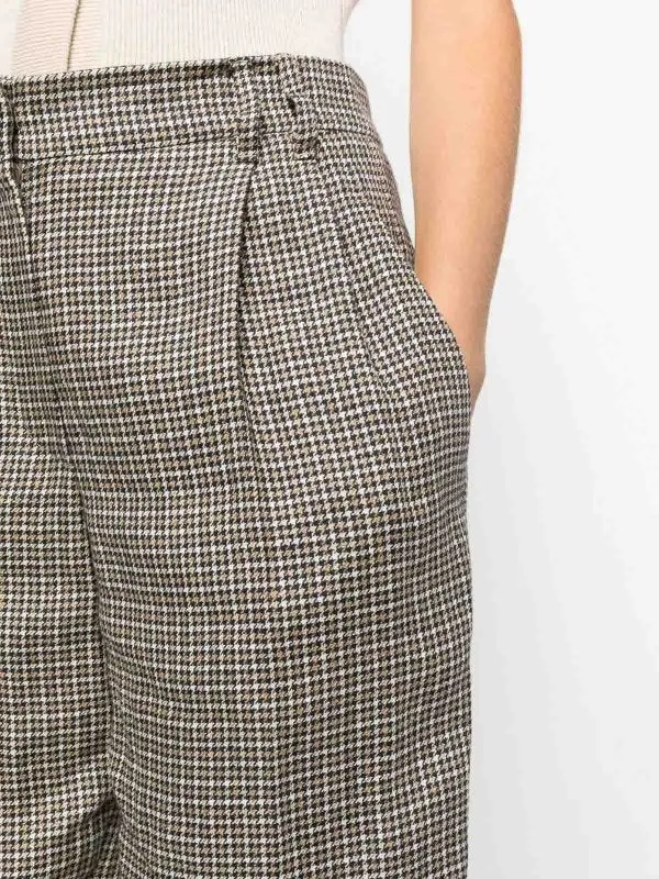 BRUNELLO CUCINELLI WOMEN'S BEIGE HOUNDSTOOTH WIDE-LEG TROUSERS sold by Lord & Taylor product image thumbnail 5