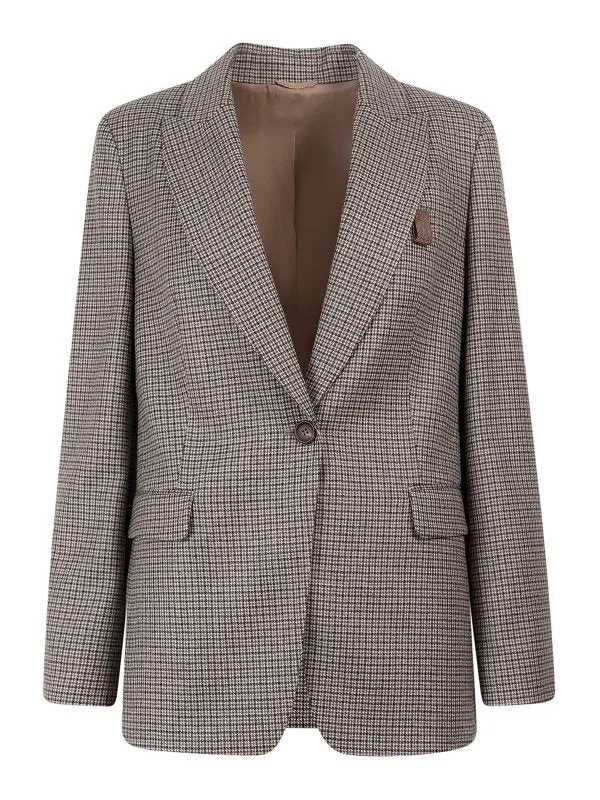 BRUNELLO CUCINELLI WOMEN'S BROWN WOOL TAILORED BLAZER made by Brunello Cucinelli