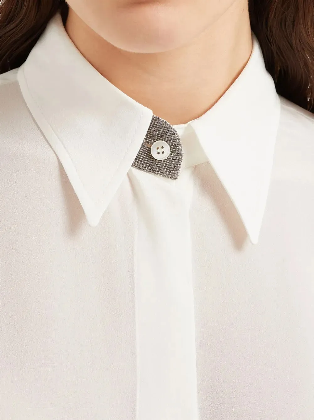 BRUNELLO CUCINELLI WOMEN'S NATURALE SILK SHORT SLEEVE SHIRT sold by Lord & Taylor product image thumbnail 4