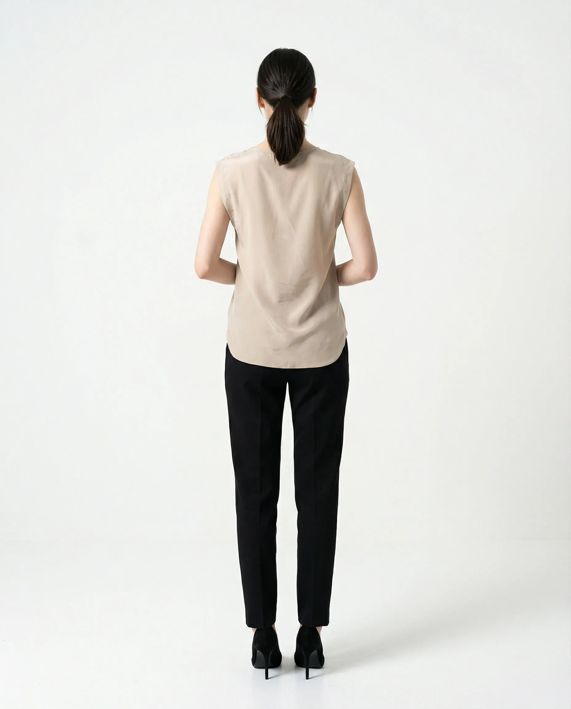BRUNELLO CUCINELLI WOMEN'S SAND SILK SLEEVELESS SHIRT sold by Lord & Taylor product image thumbnail 5