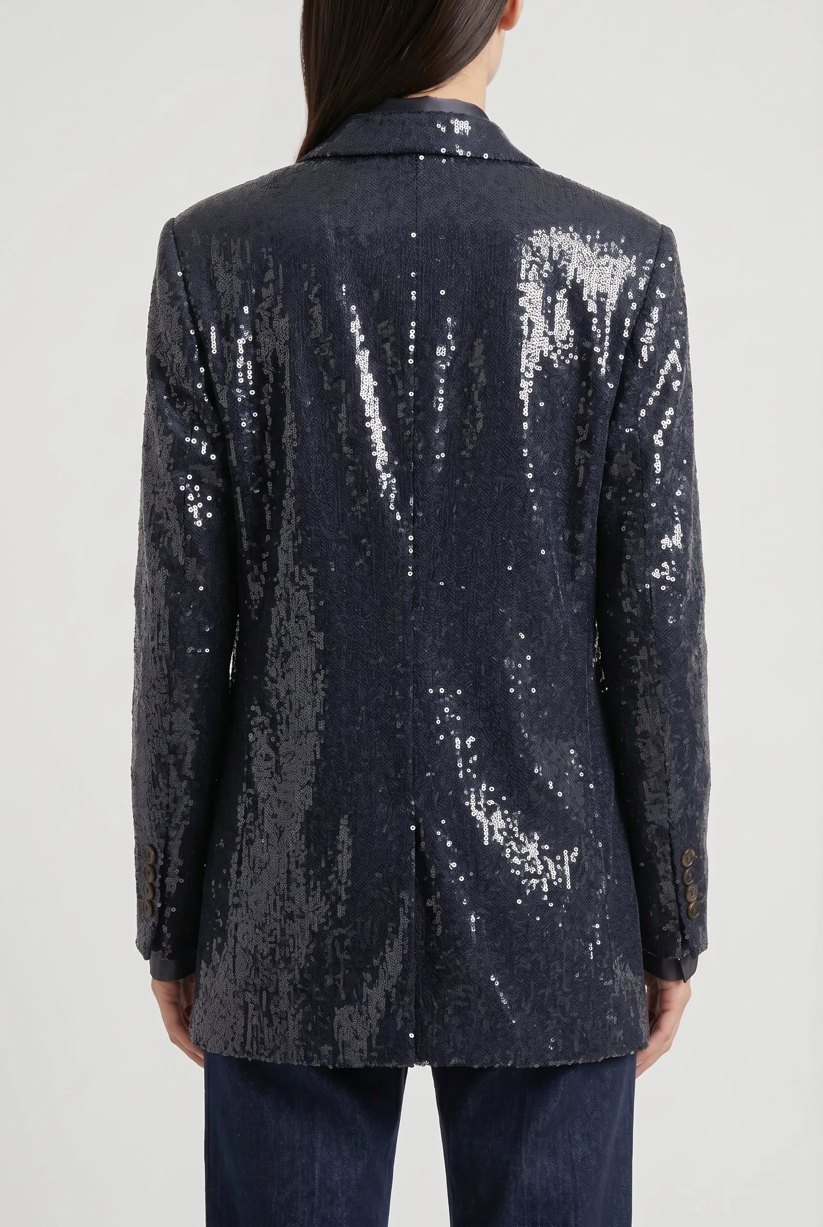 BRUNELLO CUCINELLI WOMEN'S DARK BLUE SEQUIN BLAZER sold by Lord & Taylor product image thumbnail 2