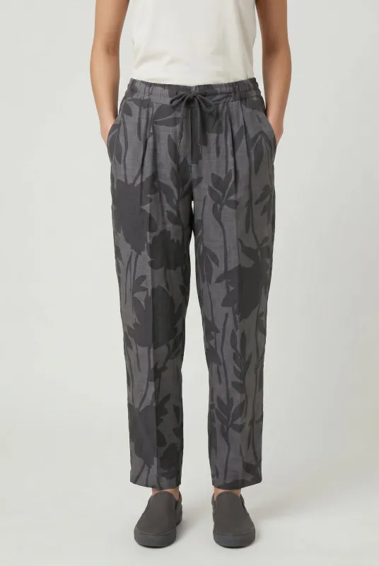 BRUNELLO CUCINELLI WOMEN'S GREY LINEN RELAXED TROUSERS made by Brunello Cucinelli