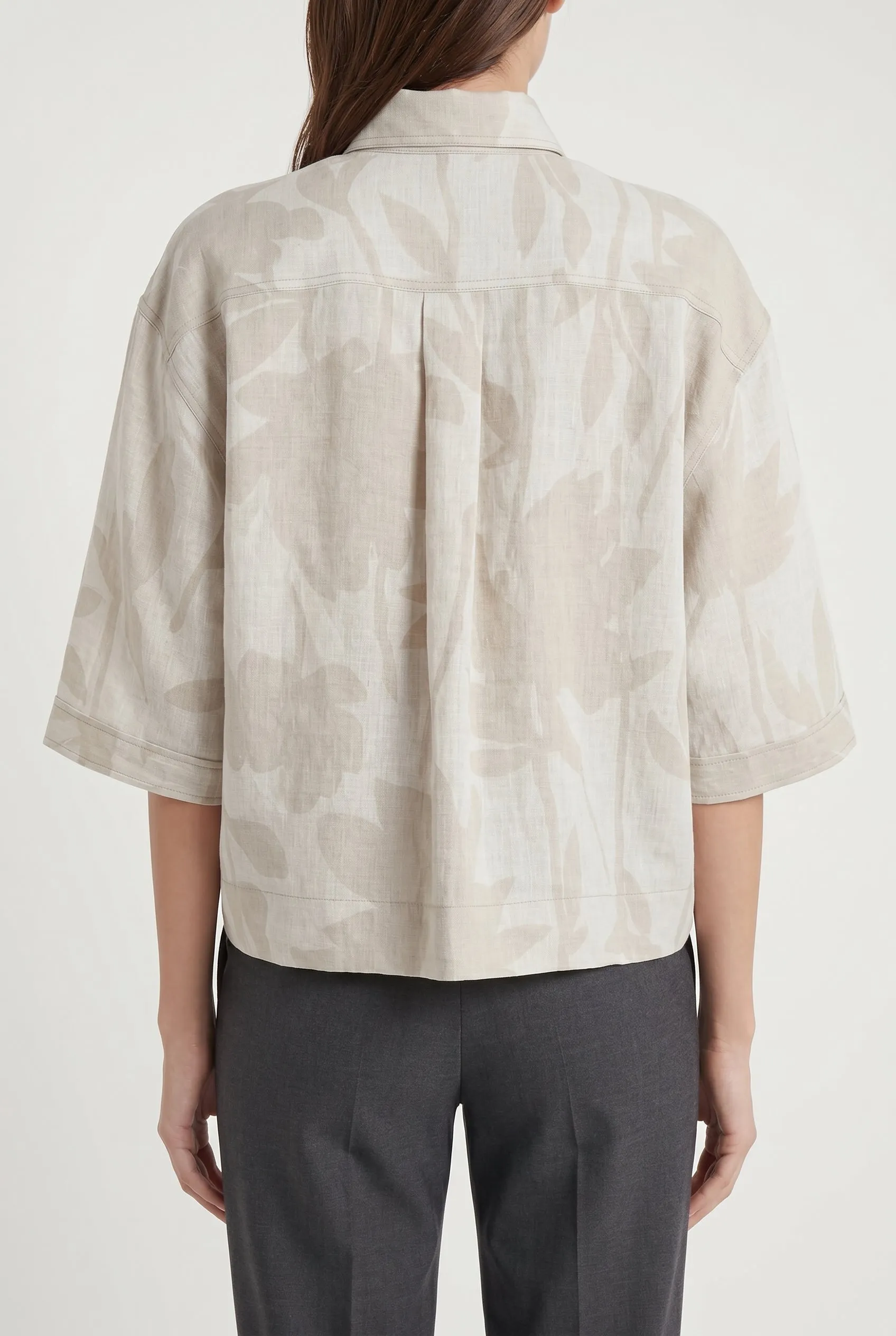 BRUNELLO CUCINELLI WOMEN'S LIGHT BEIGE LINEN BOXY SHIRT sold by Lord & Taylor product image thumbnail 5