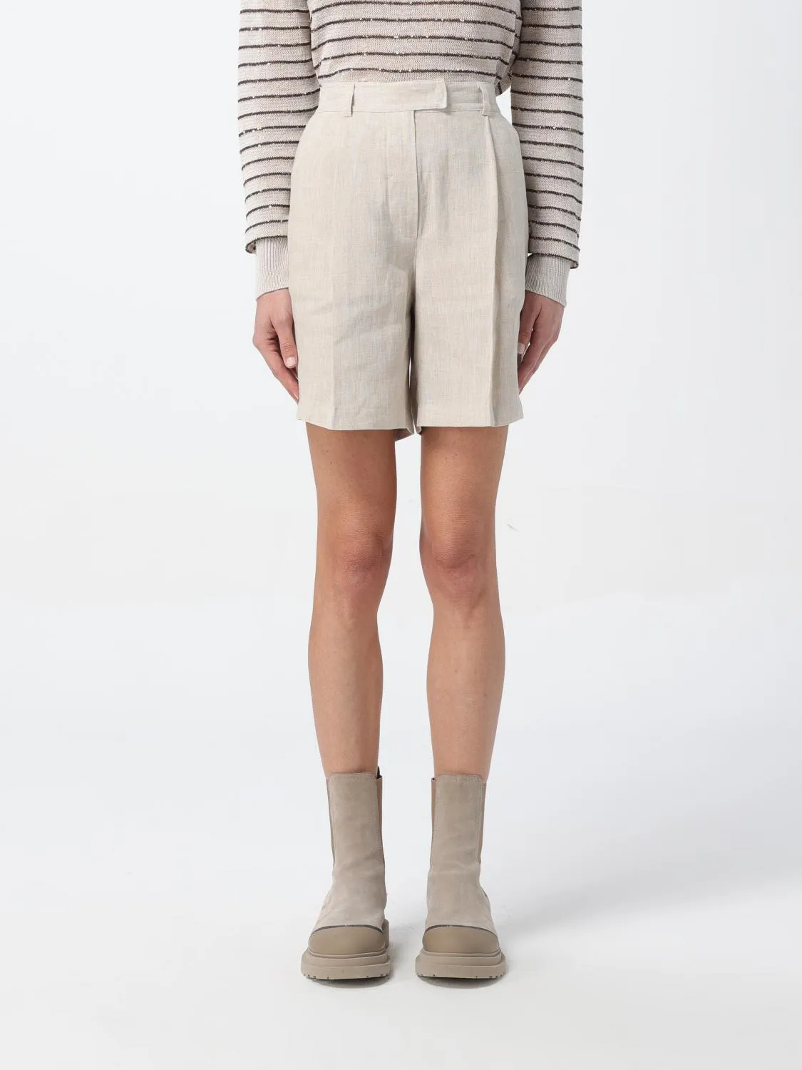 BRUNELLO CUCINELLI WOMEN'S NATURALE LINEN TAILORED SHORTS sold by Lord & Taylor product image thumbnail 5