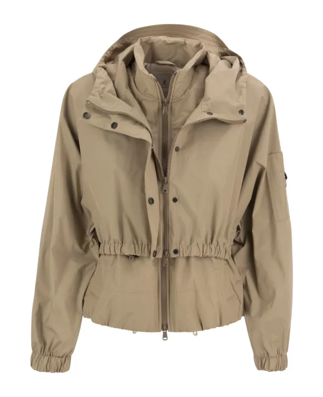 BRUNELLO CUCINELLI WOMEN'S HAZELNUT CROPPED DRAWSTRING JACKET made by Brunello Cucinelli