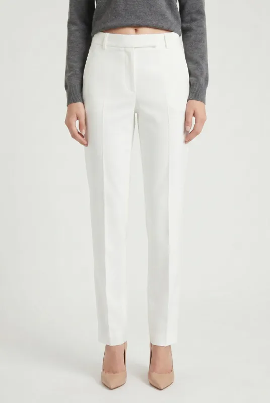 BRUNELLO CUCINELLI WOMEN'S OFF WHITE TAILORED TROUSERS made by Brunello Cucinelli