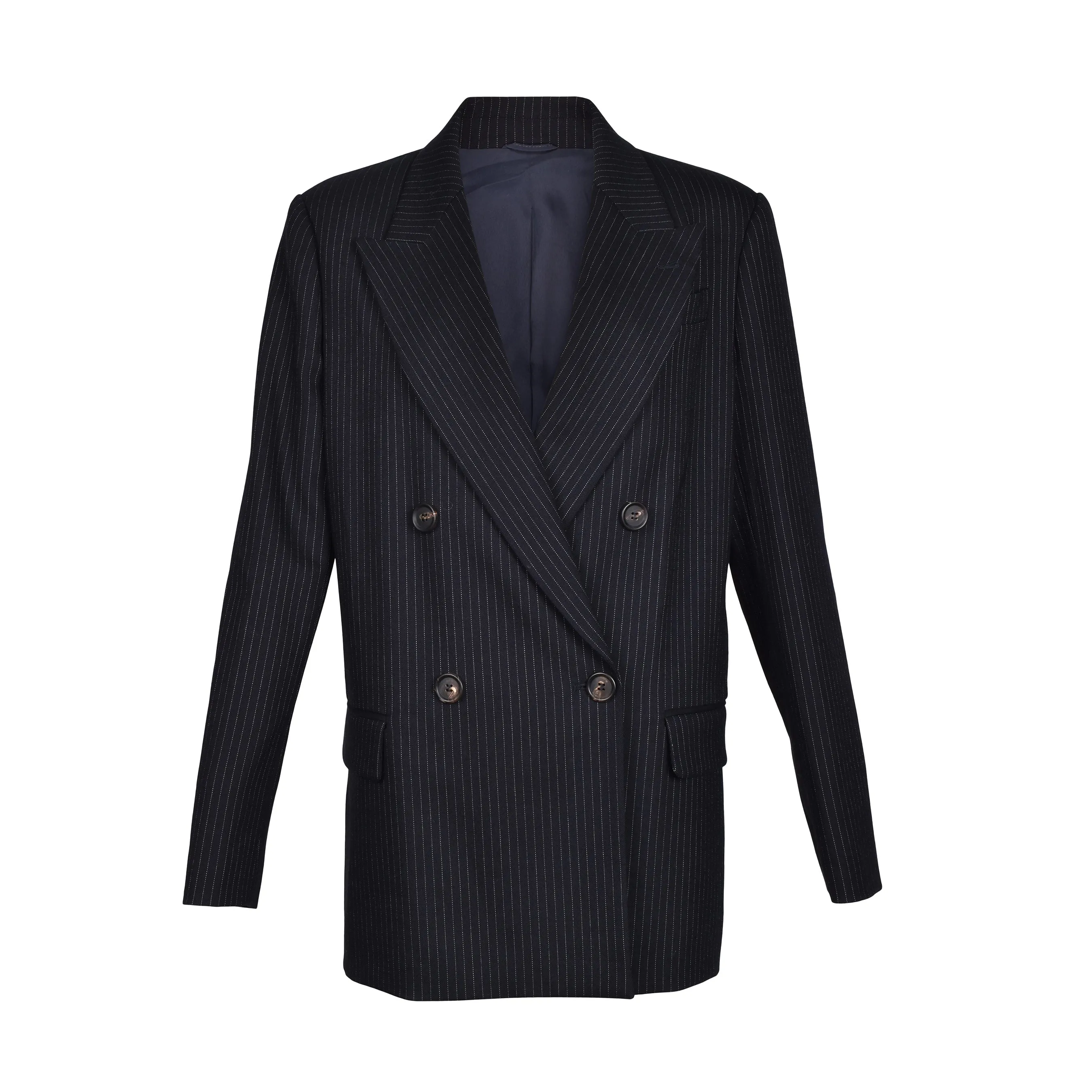BRUNELLO CUCINELLI WOMEN'S NAVY VIRGIN WOOL BLAZER sold by Lord & Taylor product image thumbnail 4
