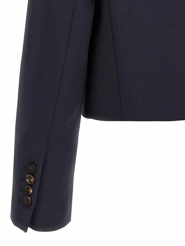 BRUNELLO CUCINELLI WOMEN'S NAVY WOOL TAILORED BLAZER sold by Lord & Taylor product image thumbnail 4
