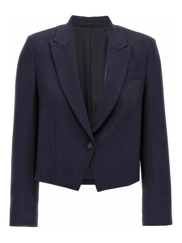 BRUNELLO CUCINELLI WOMEN'S NAVY WOOL TAILORED BLAZER sold by Lord & Taylor