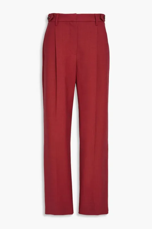 BRUNELLO CUCINELLI WOMEN'S RED WOOL TAILORED TROUSERS made by Brunello Cucinelli