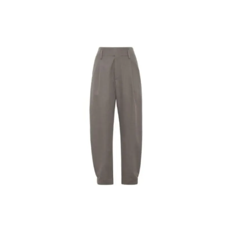 BRUNELLO CUCINELLI WOMEN'S TAUPE WOOL BLEND TAPERED TROUSERS made by Brunello Cucinelli