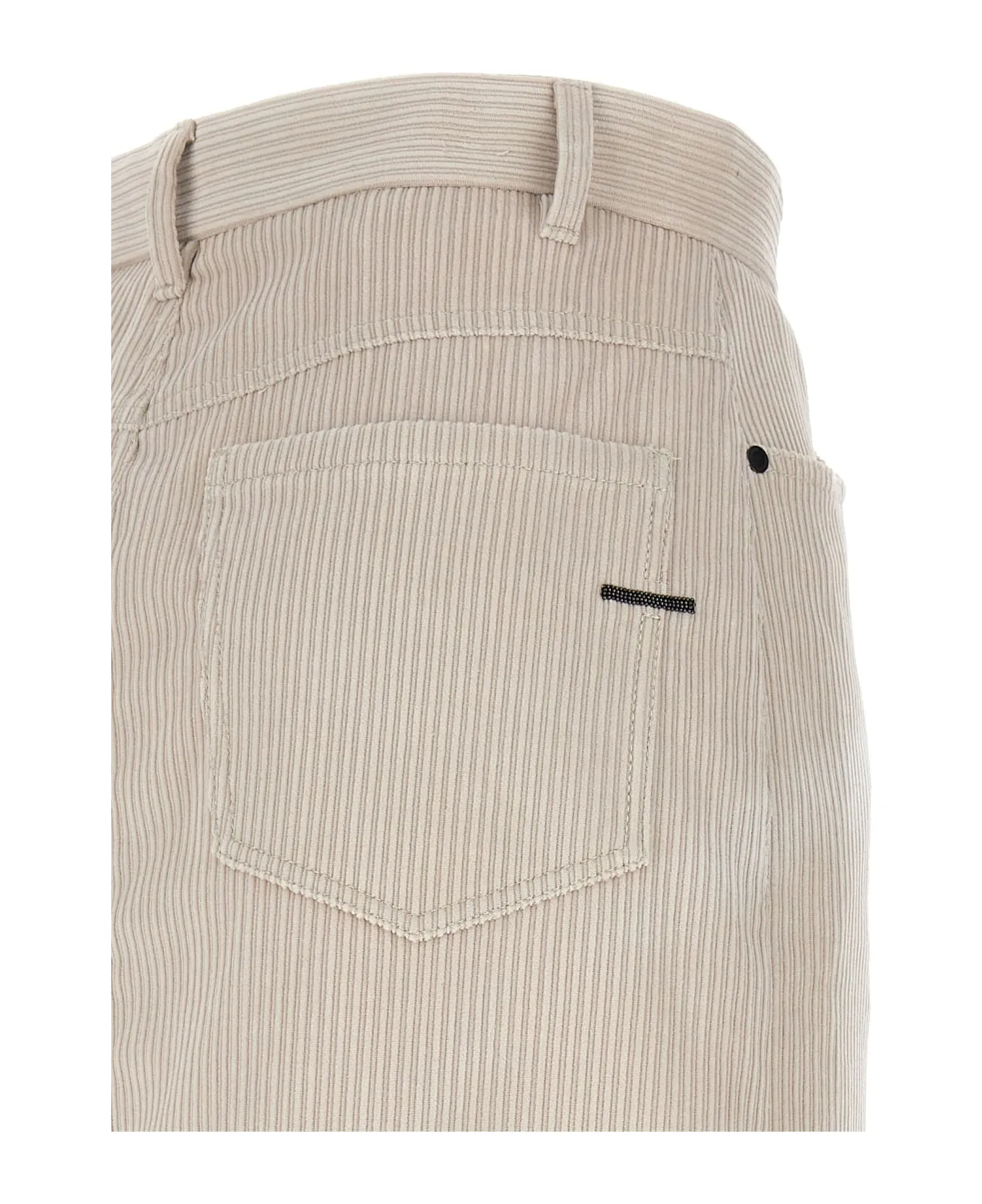 BRUNELLO CUCINELLI WOMEN'S BEIGE PINSTRIPE MIDI SKIRT sold by Lord & Taylor product image thumbnail 4