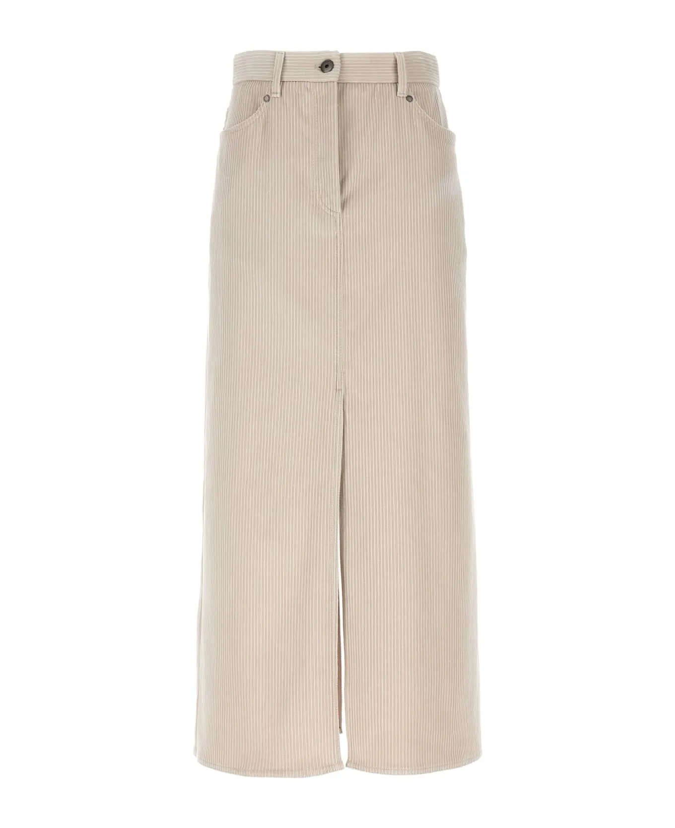 BRUNELLO CUCINELLI WOMEN'S BEIGE PINSTRIPE MIDI SKIRT sold by Lord & Taylor