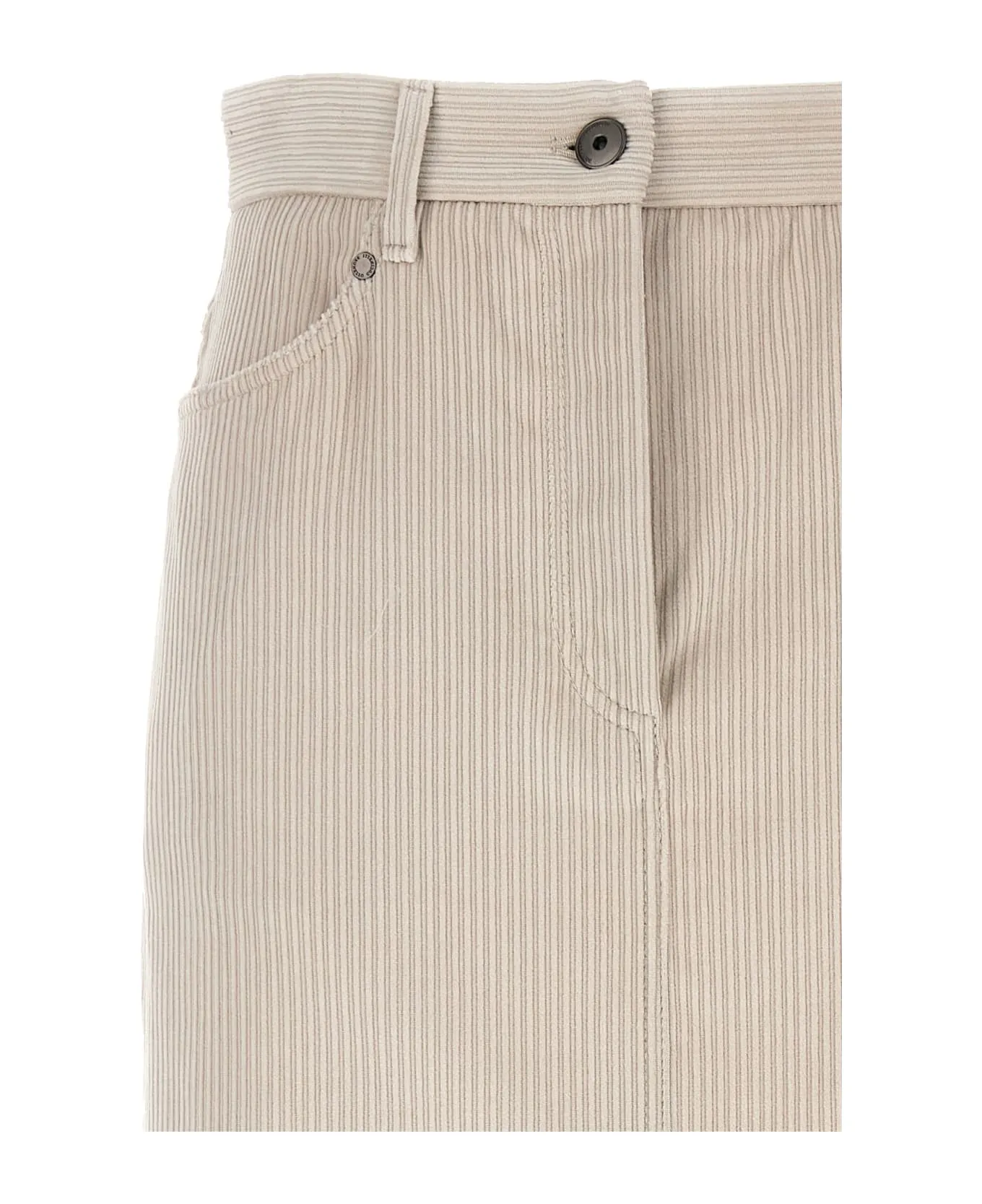 BRUNELLO CUCINELLI WOMEN'S BEIGE PINSTRIPE MIDI SKIRT sold by Lord & Taylor product image thumbnail 3