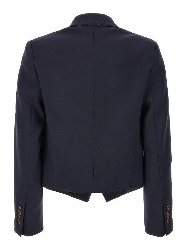 BRUNELLO CUCINELLI WOMEN'S NAVY TAILORED WOOL BLAZER sold by Lord & Taylor product image thumbnail 4
