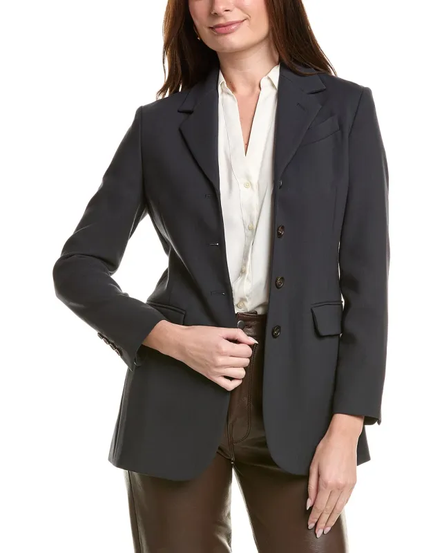 BRUNELLO CUCINELLI WOMEN'S DARK BLUE WOOL BLAZER made by Brunello Cucinelli