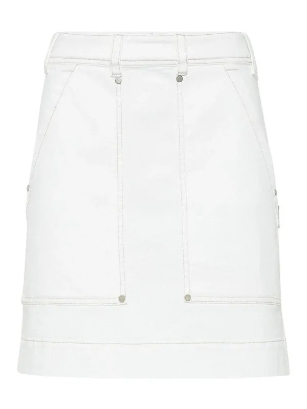 BRUNELLO CUCINELLI WOMEN'S WHITE COTTON STRAIGHT SKIRT made by Brunello Cucinelli